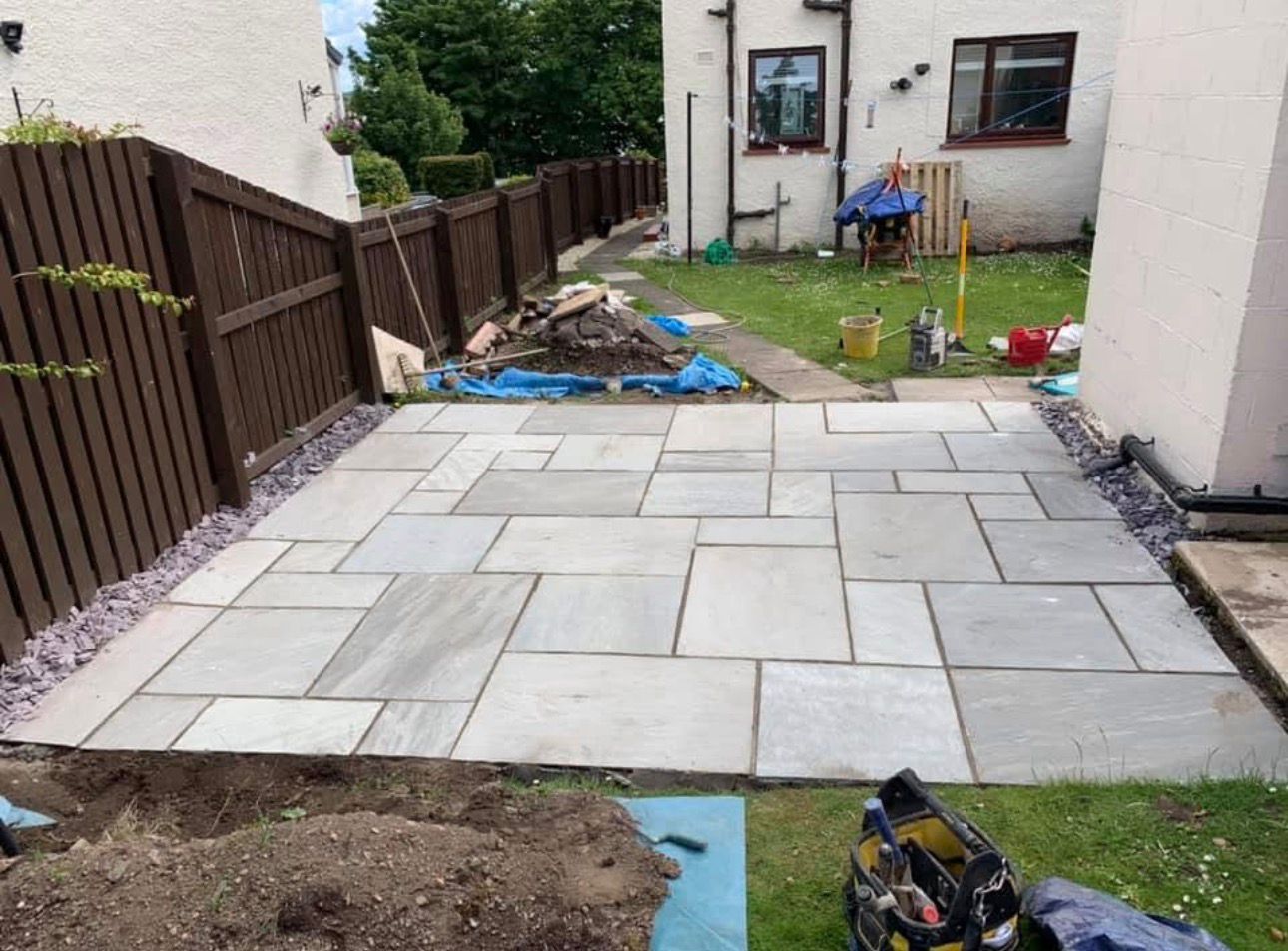 Natural stone patio
