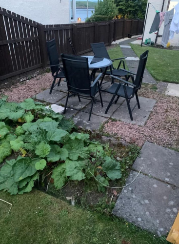Garden patio before renovation