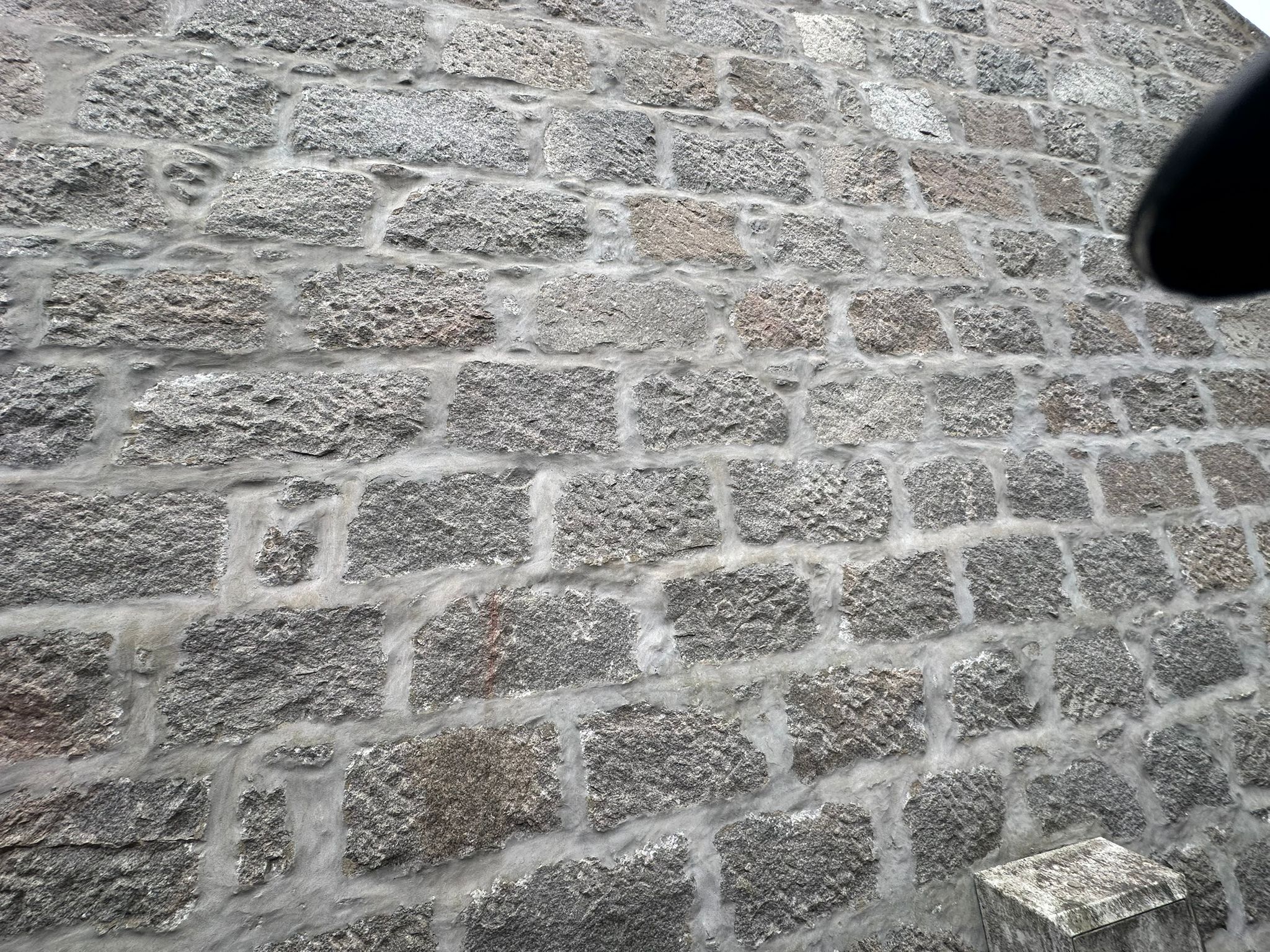 Finished stone repointing work